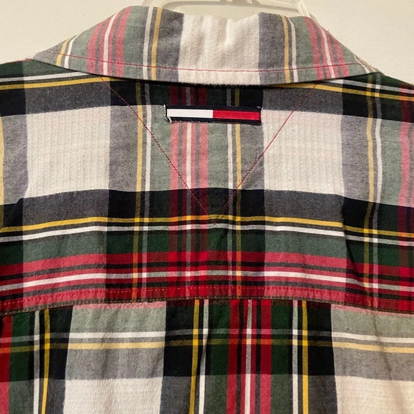 90s Vintage Tommy Hilfiger Plaid Long Sleeve Button Up XL Multicolor - Picture 4 of 7